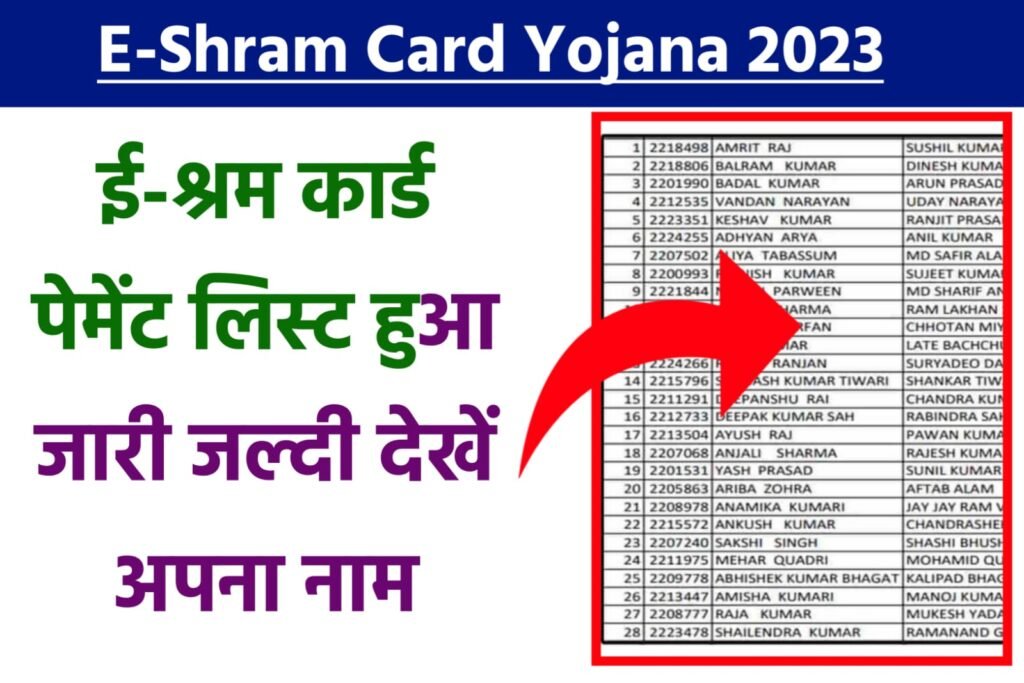 E Shram Card New Payment Status: ई श्रम कार्ड का पैसा आना शुरू यहाँ से देखें अपना नाम