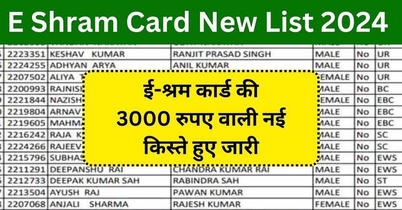 E Shram Card Payment: ई-श्रम कार्ड के ₹1000 की नई किस्त जारी, यहाँ से नई लिस्ट में अपना नाम चेक करें