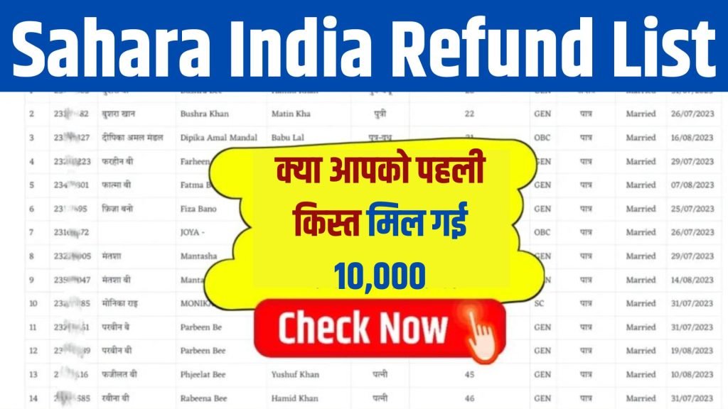 Sahara India Refund List 2024: सहारा इंडिया की नई रिफंड लिस्ट जारी, यहाँ से नाम चेक करें