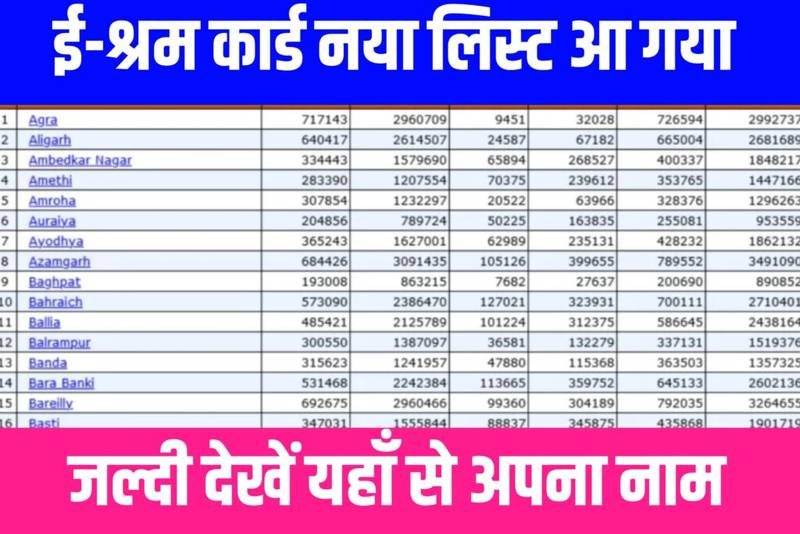 E Shram Card New List Out: सिर्फ इनको मिलेंगे ₹1000 रुपए, ई श्रम कार्ड की नई लिस्ट जारी